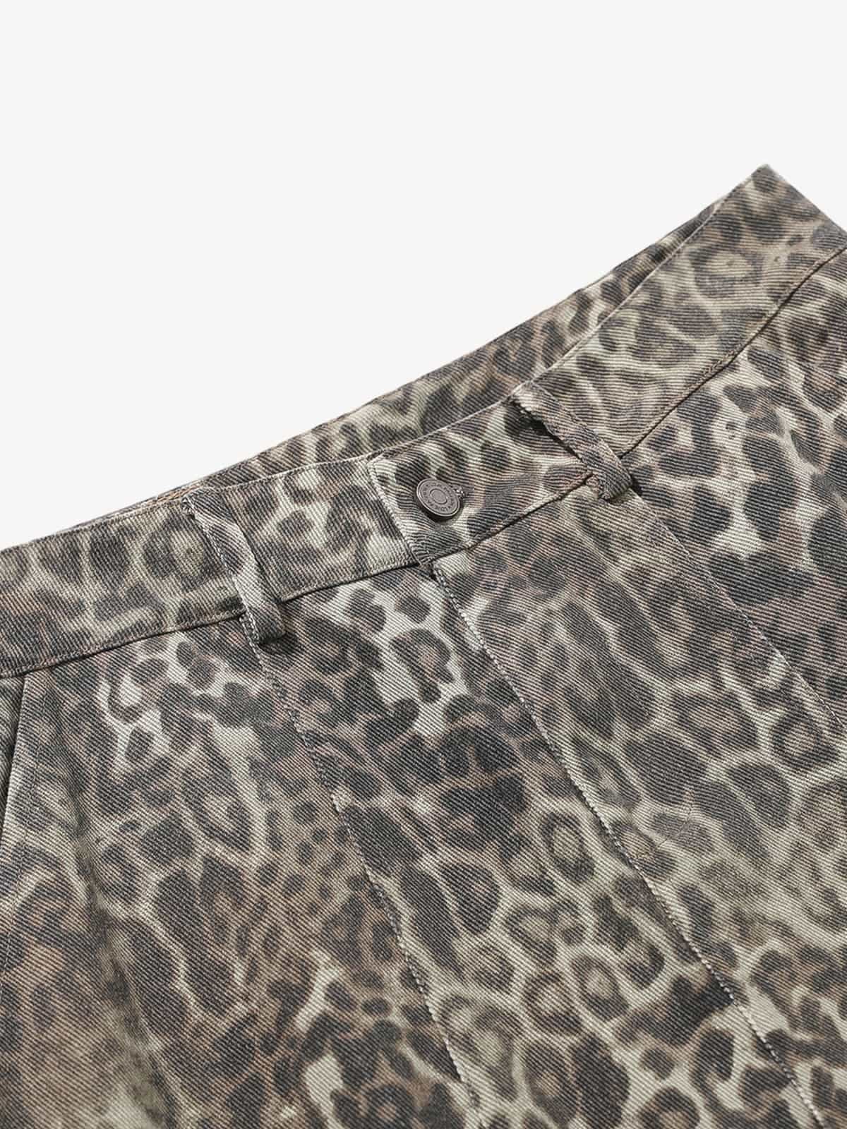 Vintage Leopard Print Cargo Barrel Pants - Image 11