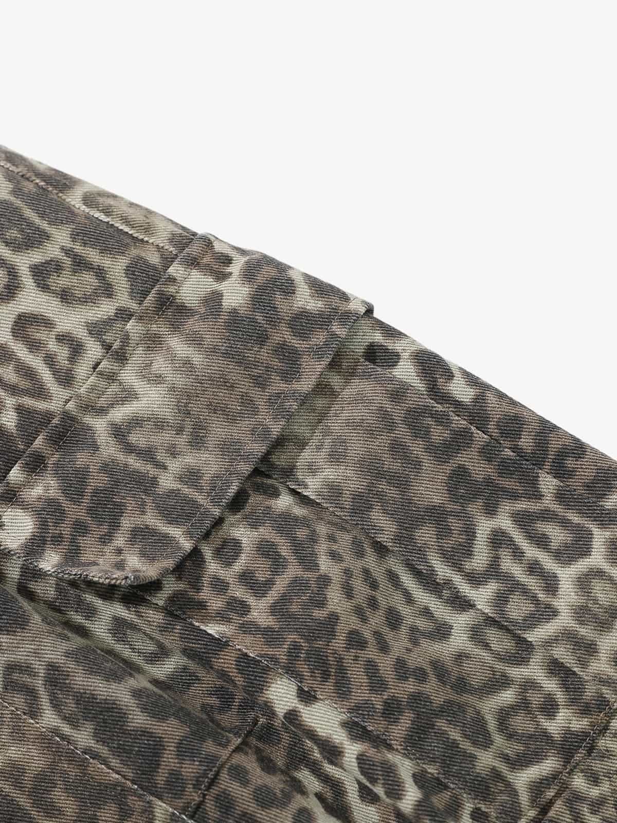 Vintage Leopard Print Cargo Barrel Pants - Image 12