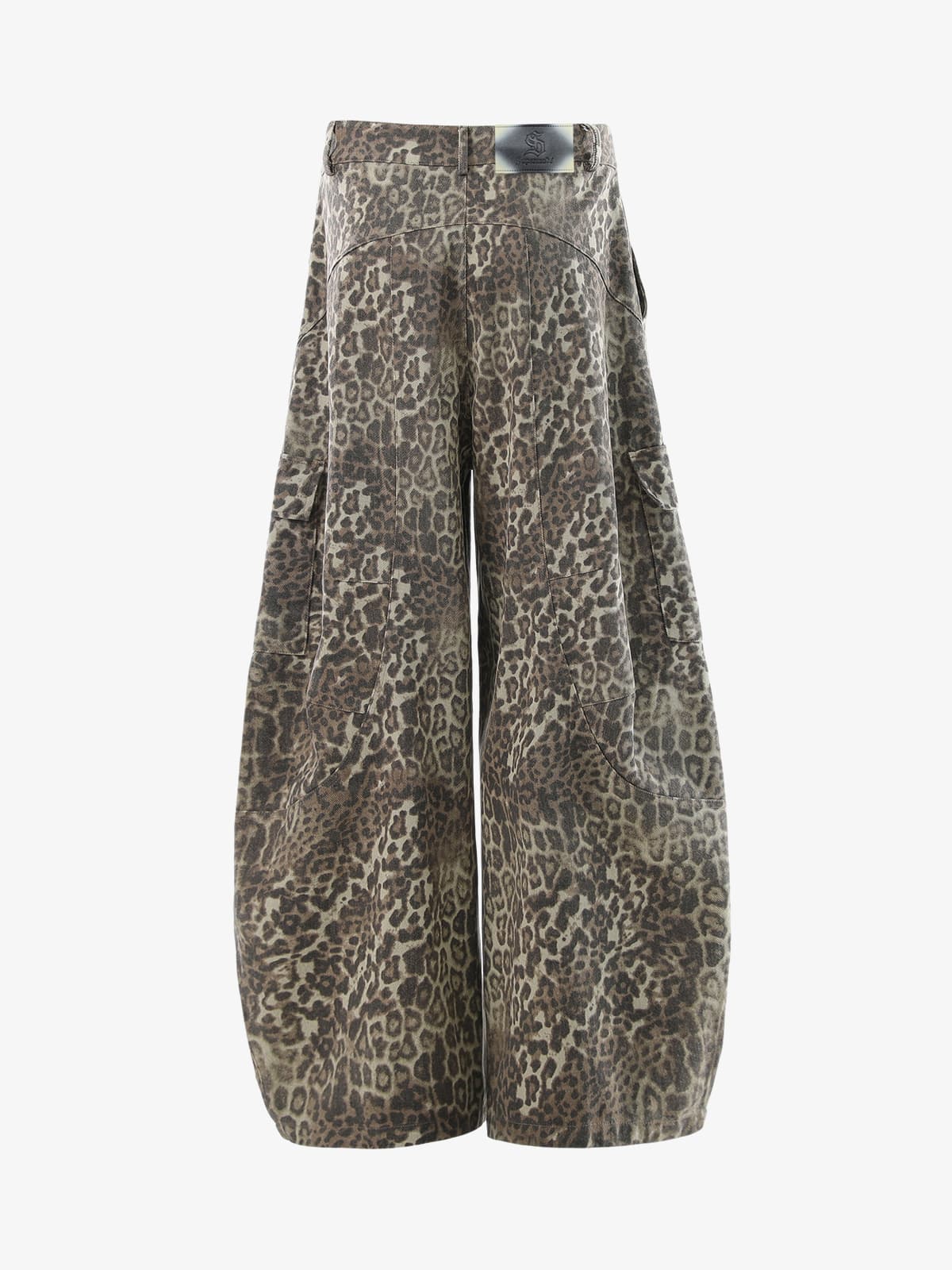 Vintage Leopard Print Cargo Barrel Pants - Image 6