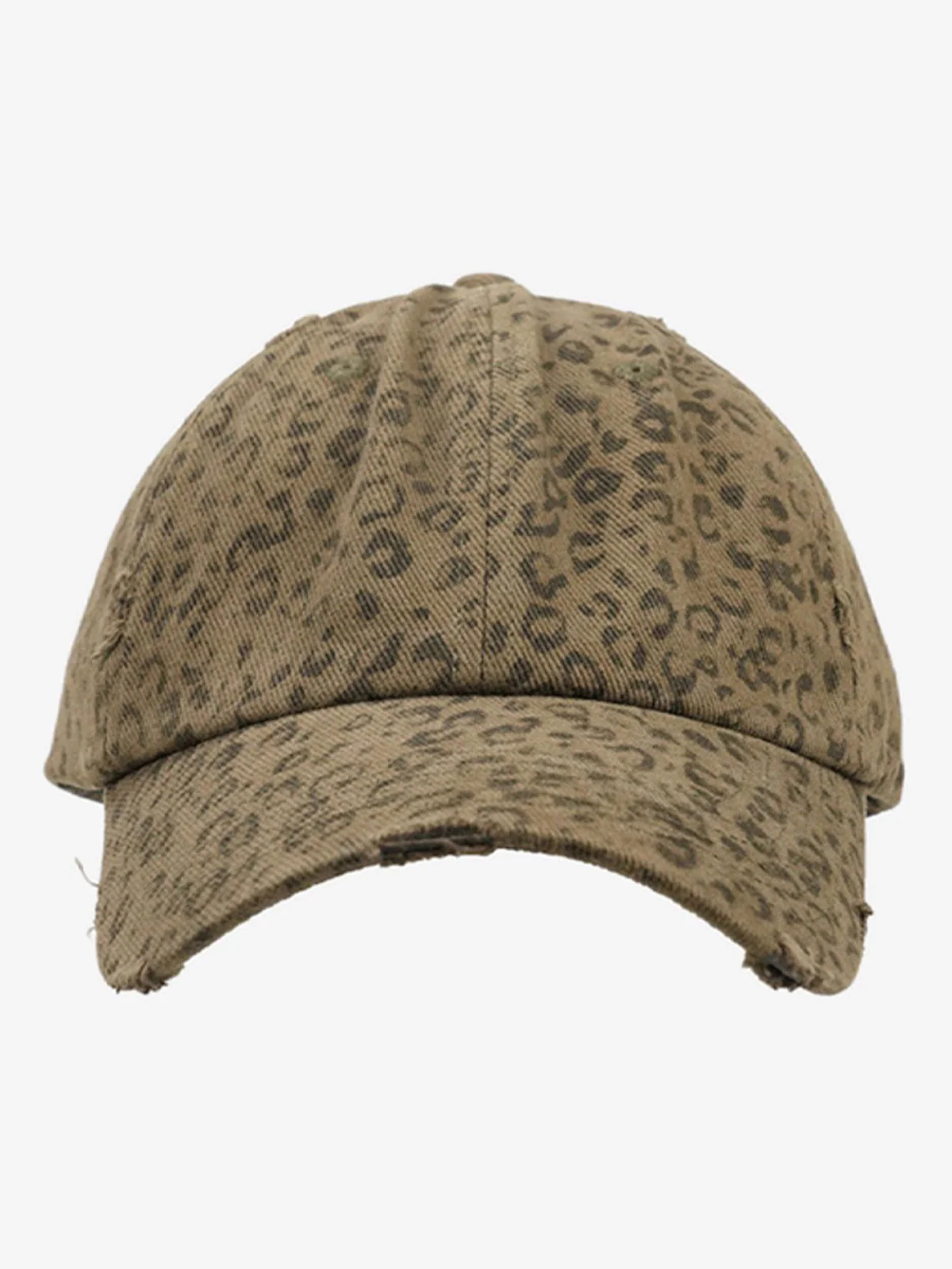 Vintage Leopard Print Distressed Baseball Cap - Image 9