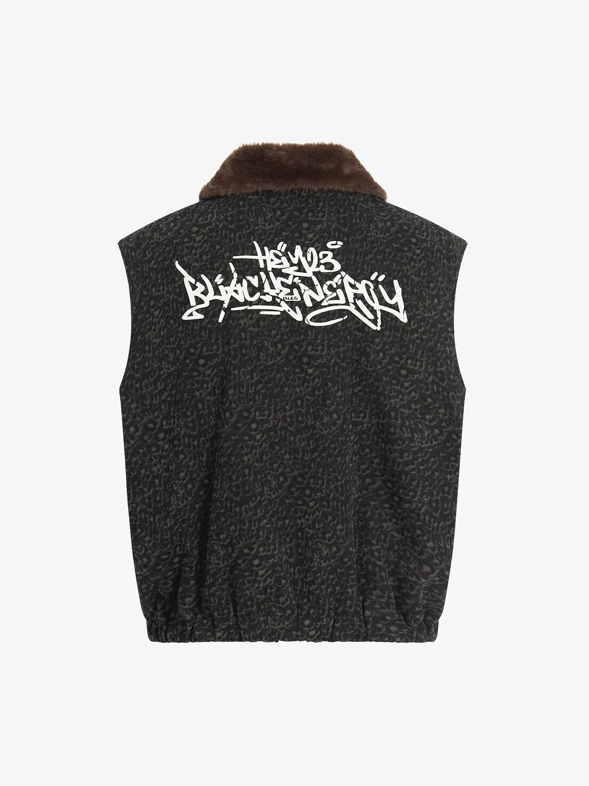 Vintage Leopard Print Fleece Zip Up Vest - Image 8