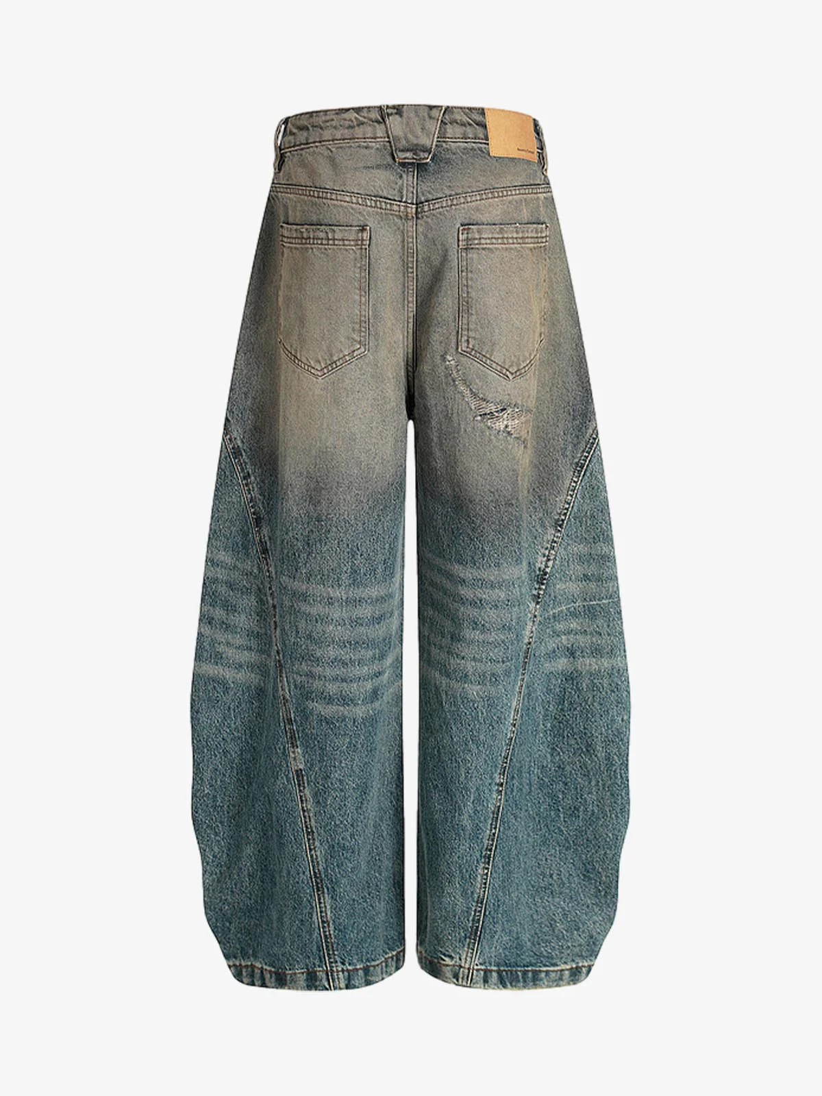Vintage Mud-Dyed Distressed Barrel Jeans - Image 6