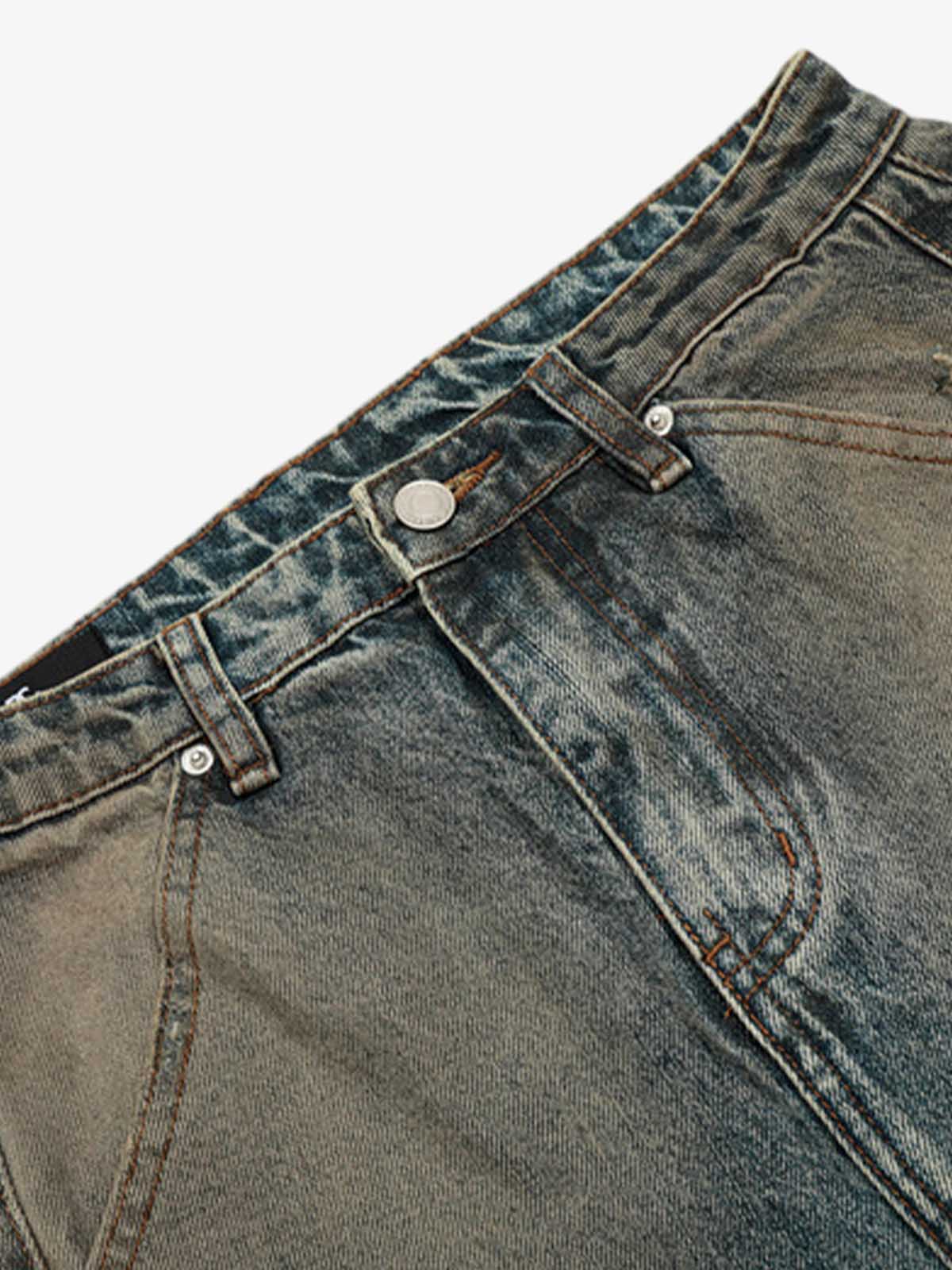 Vintage Mud-Dyed Distressed Barrel Jeans - Image 7