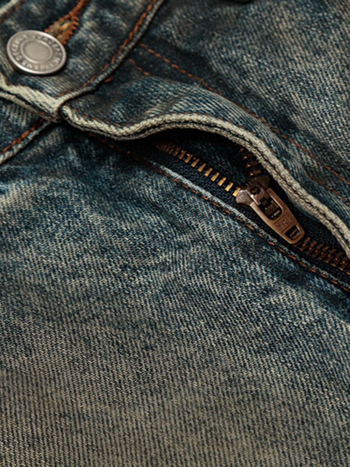 Vintage Mud-Dyed Distressed Barrel Jeans - Image 9