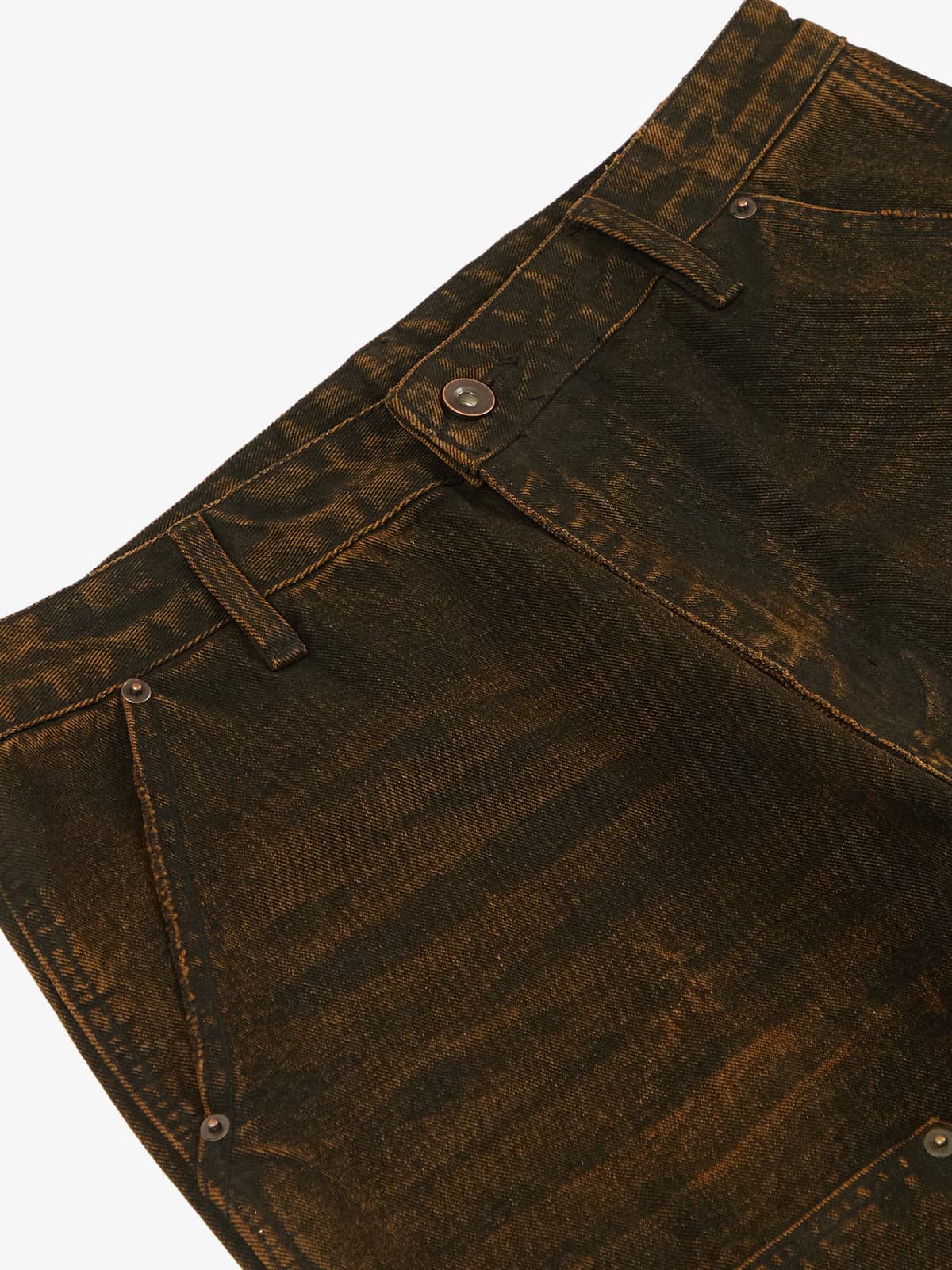 Vintage Mud-Dyed Wash Deconstructed Patchwork Jeans - Image 11