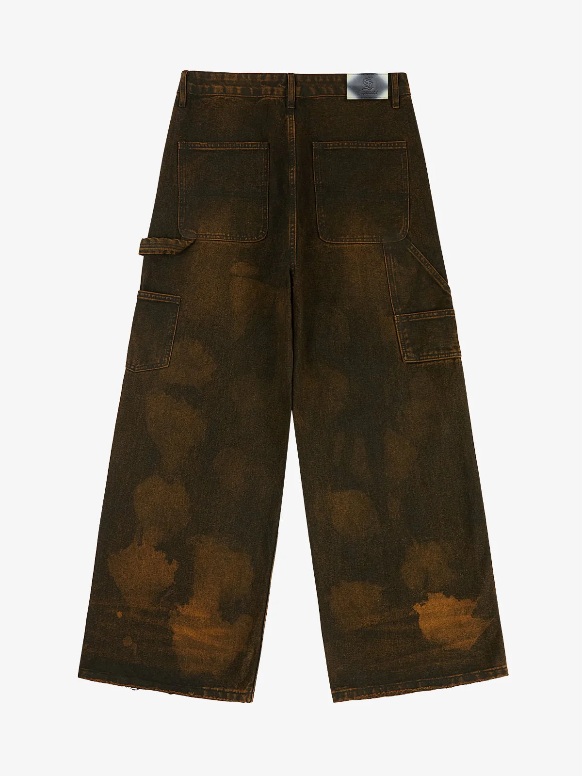 Vintage Mud-Dyed Wash Deconstructed Patchwork Jeans - Image 7