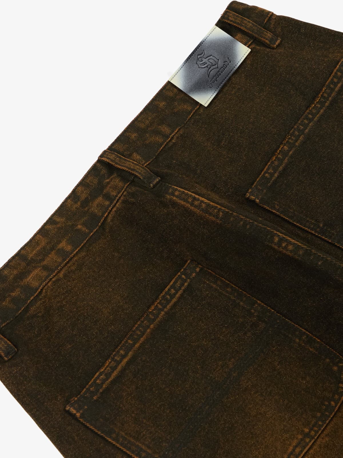Vintage Mud-Dyed Wash Deconstructed Patchwork Jeans - Image 9