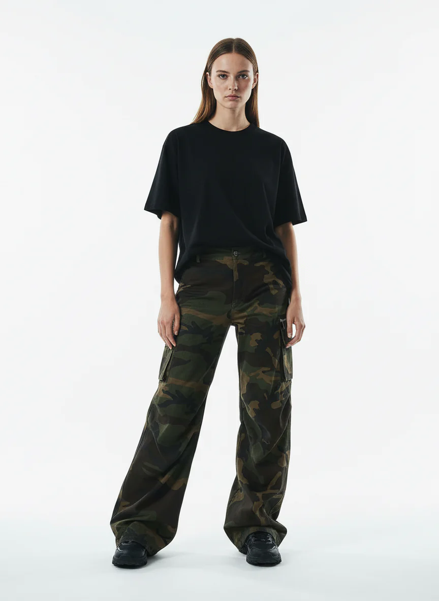Vintage Multi-Pocket Functional Camo Cargo Pants - Image 3
