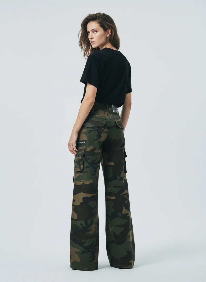 Vintage Multi-Pocket Functional Camo Cargo Pants - Image 4