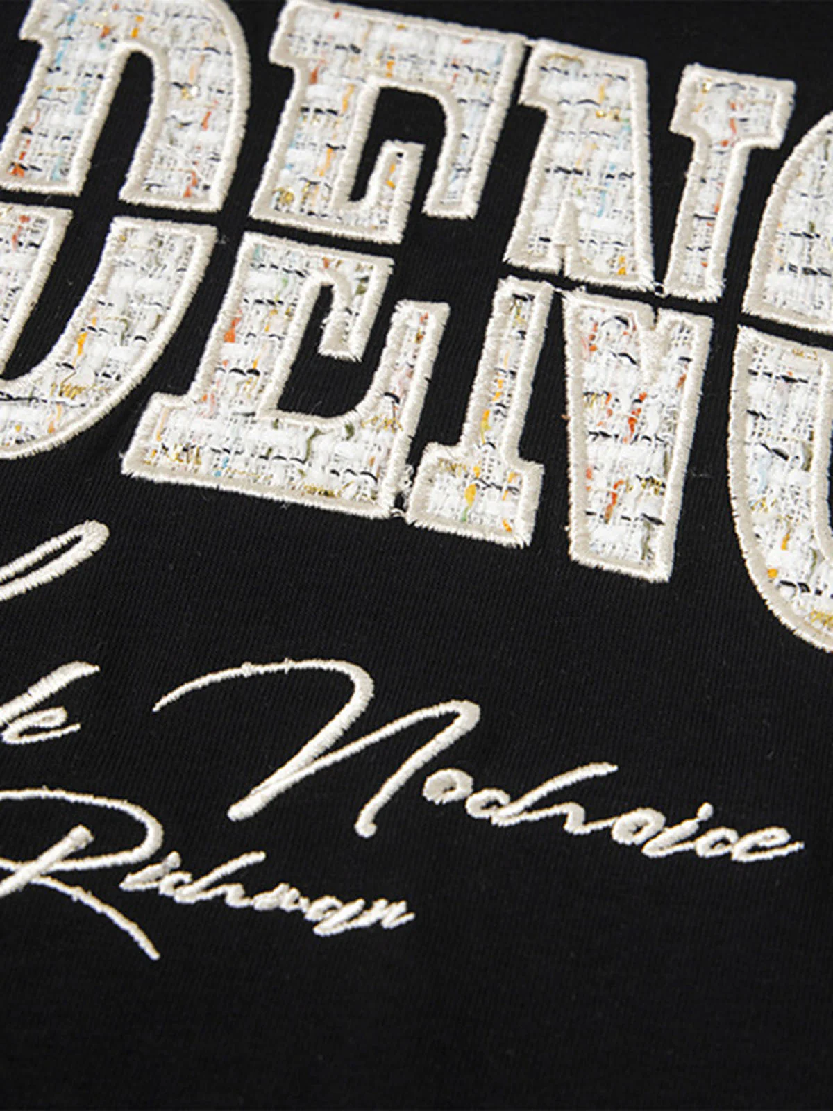 Vintage Patchwork Embroidered Letter T-Shirt - Image 13
