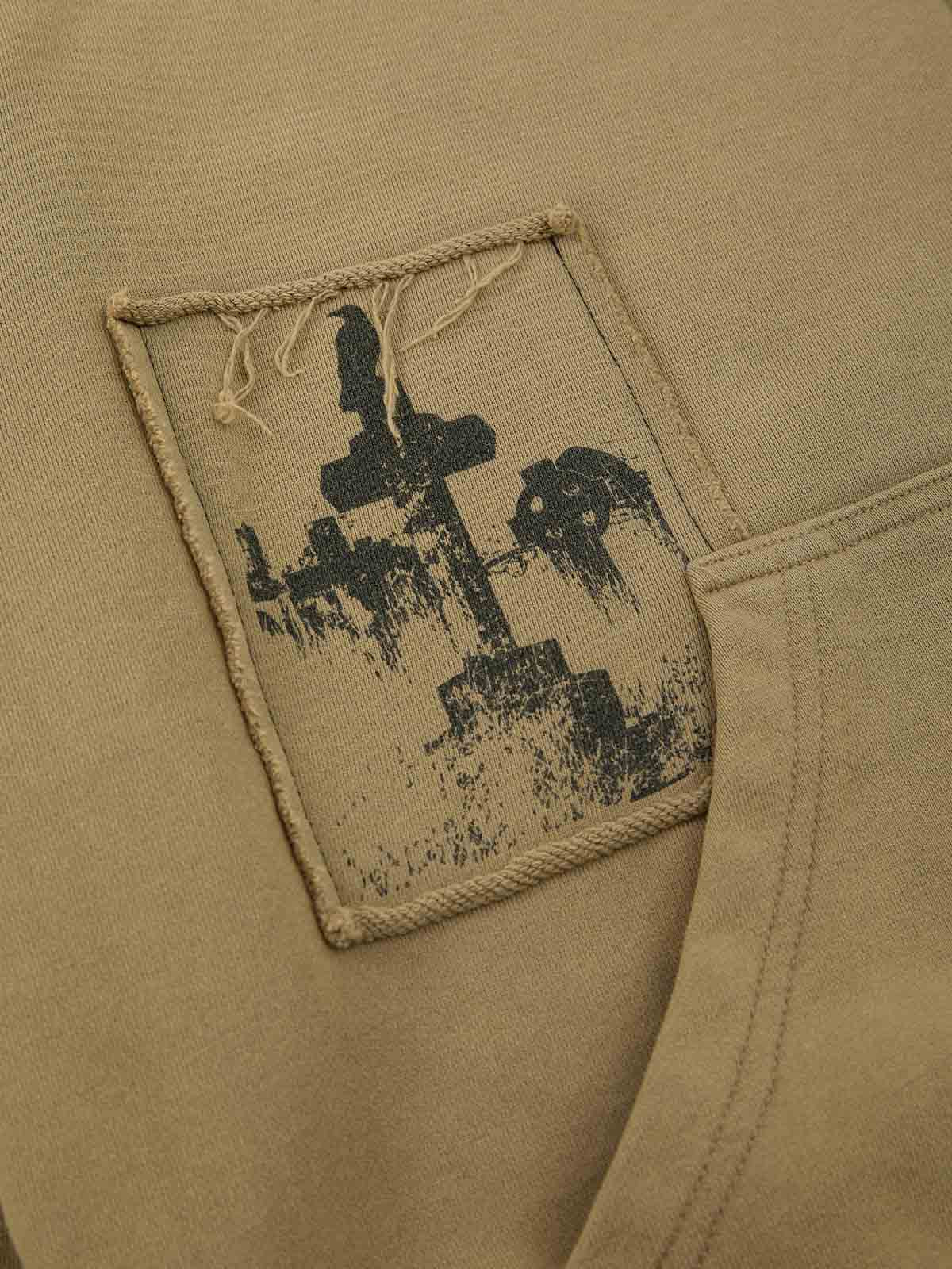 Vintage Patchwork Graphic Stand Collar Zip Up Sweatshirt - Image 12