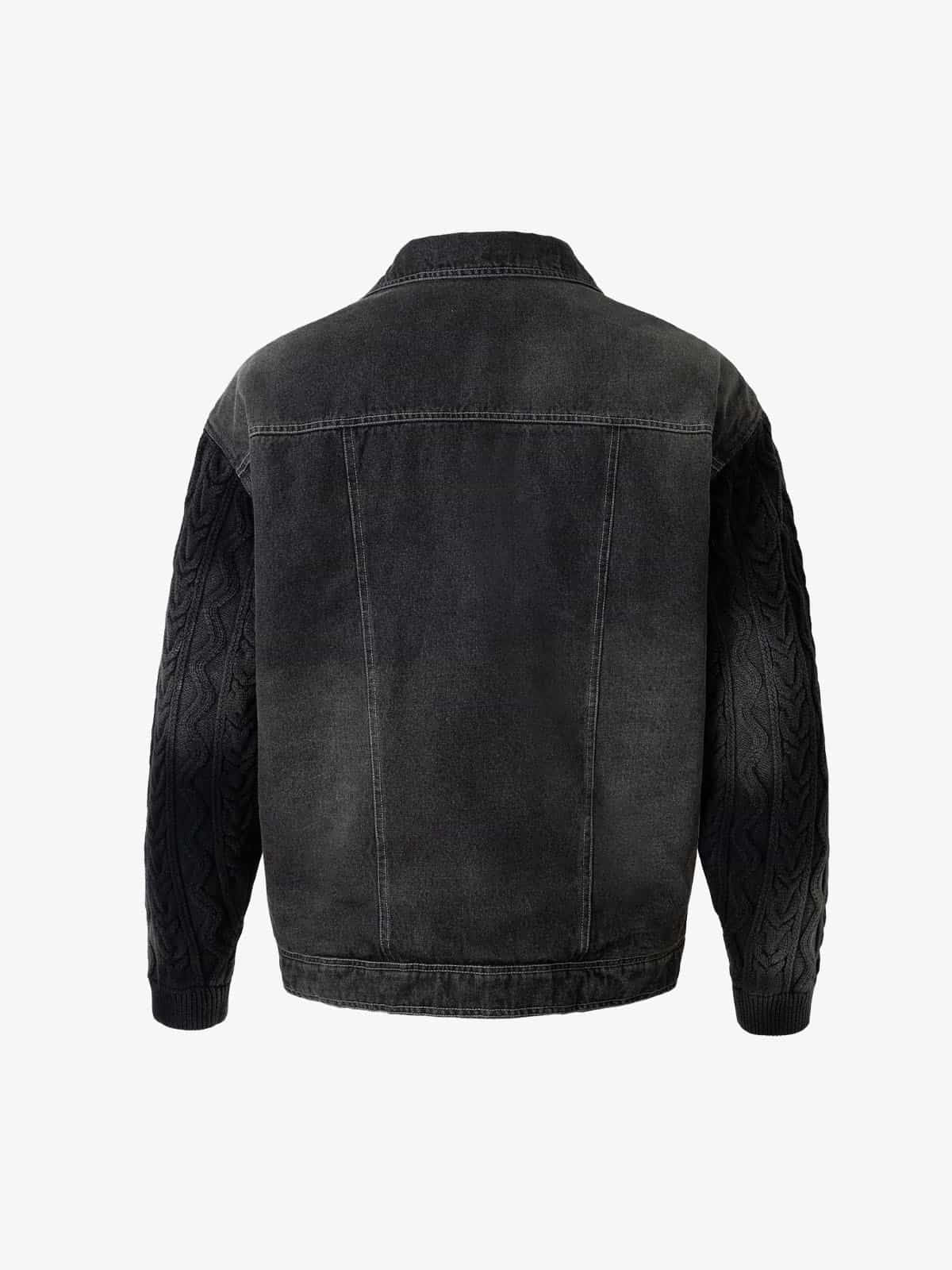 Vintage Patchwork Knitted Sleeve Denim Cotton Jacket - Image 10