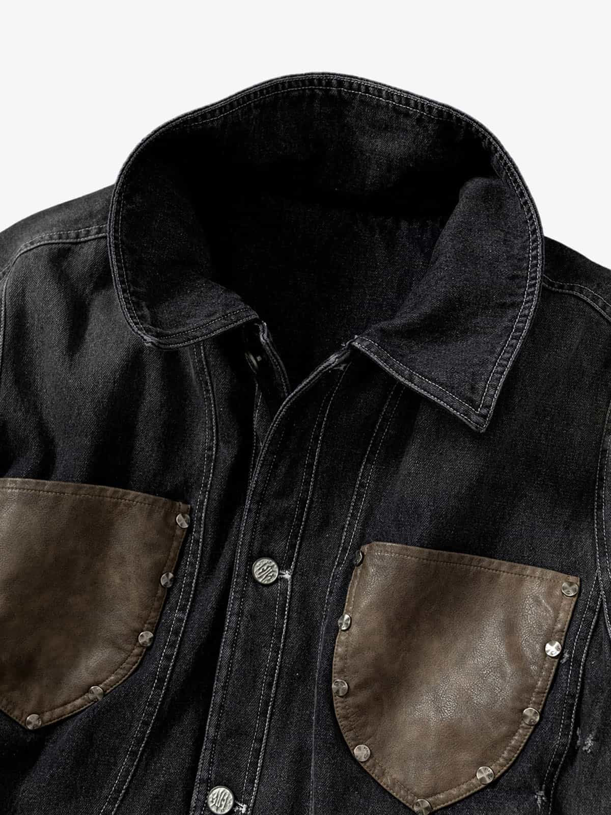 Vintage Patchwork Knitted Sleeve Denim Cotton Jacket - Image 14