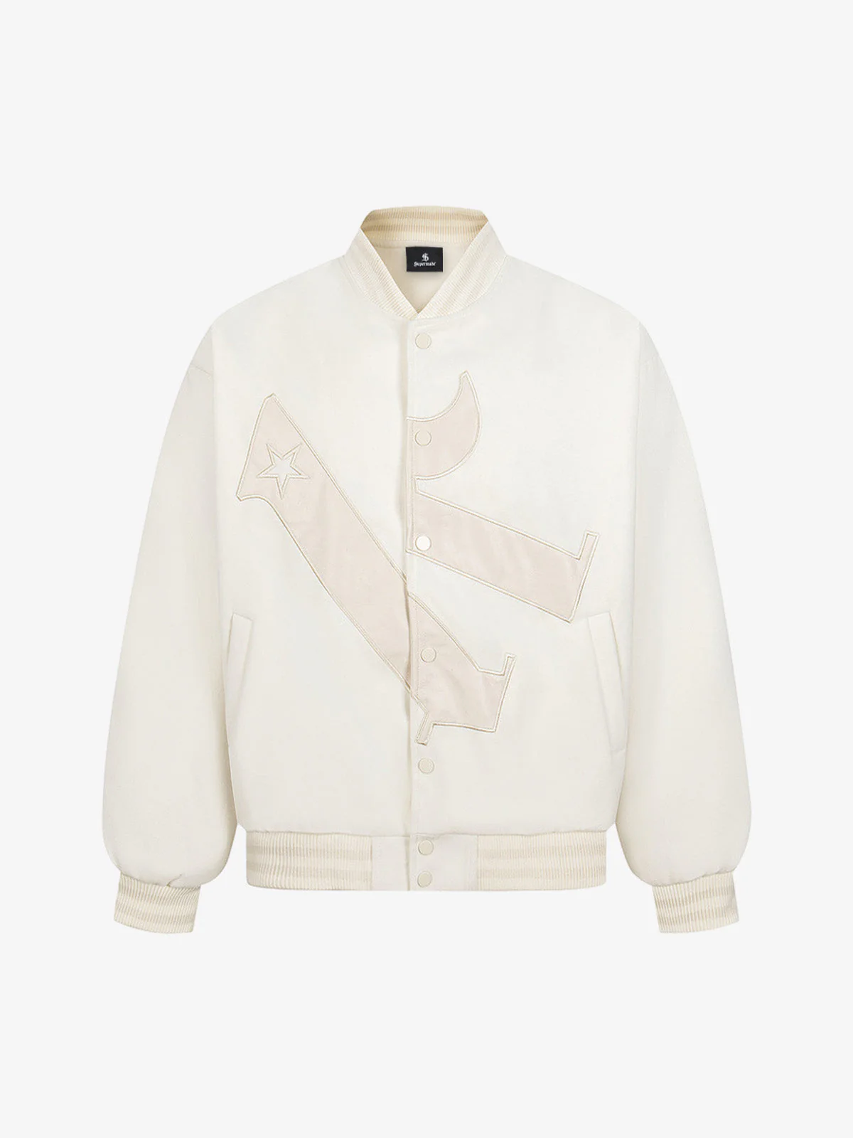 Vintage Patchwork Leather Baseball Jacket - Image 7