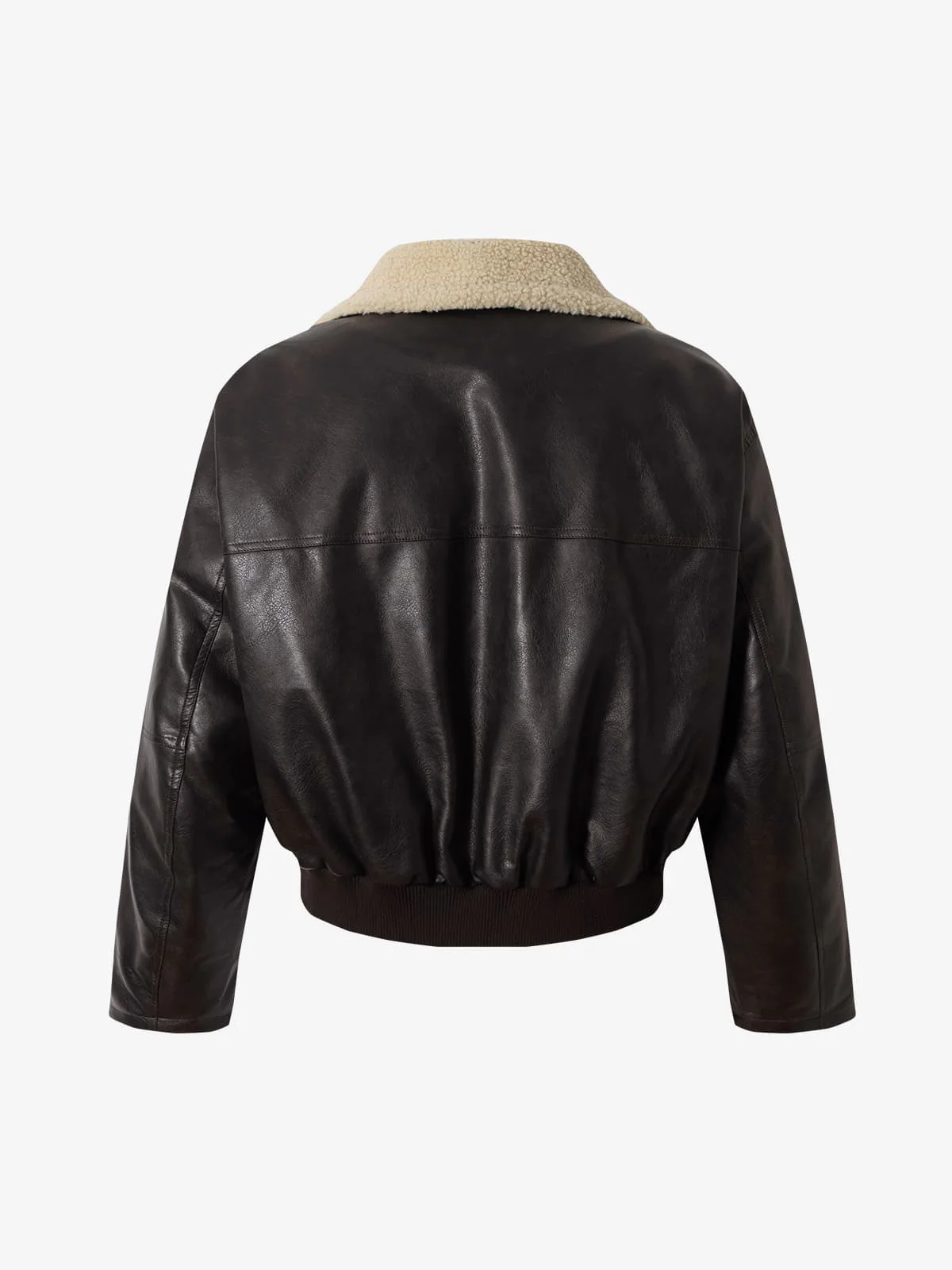 Vintage Shearling Collar Quilted Leather Jacket - Image 10
