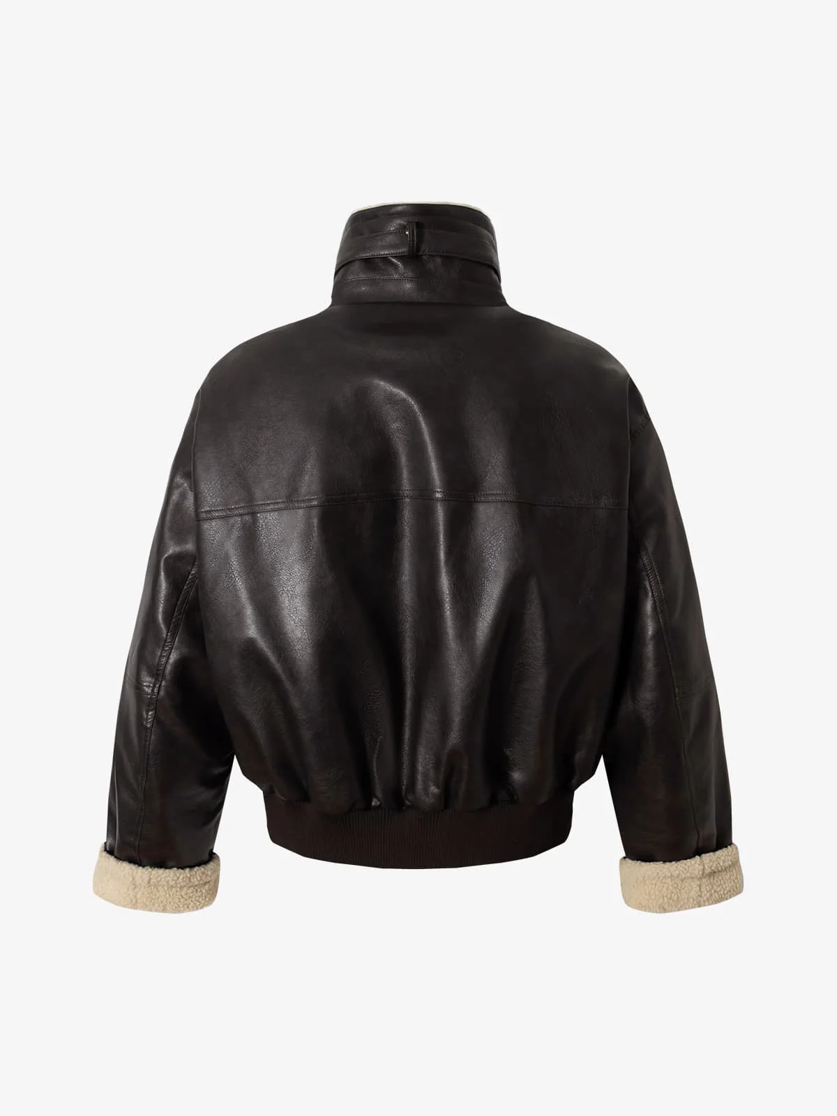 Vintage Shearling Collar Quilted Leather Jacket - Image 12
