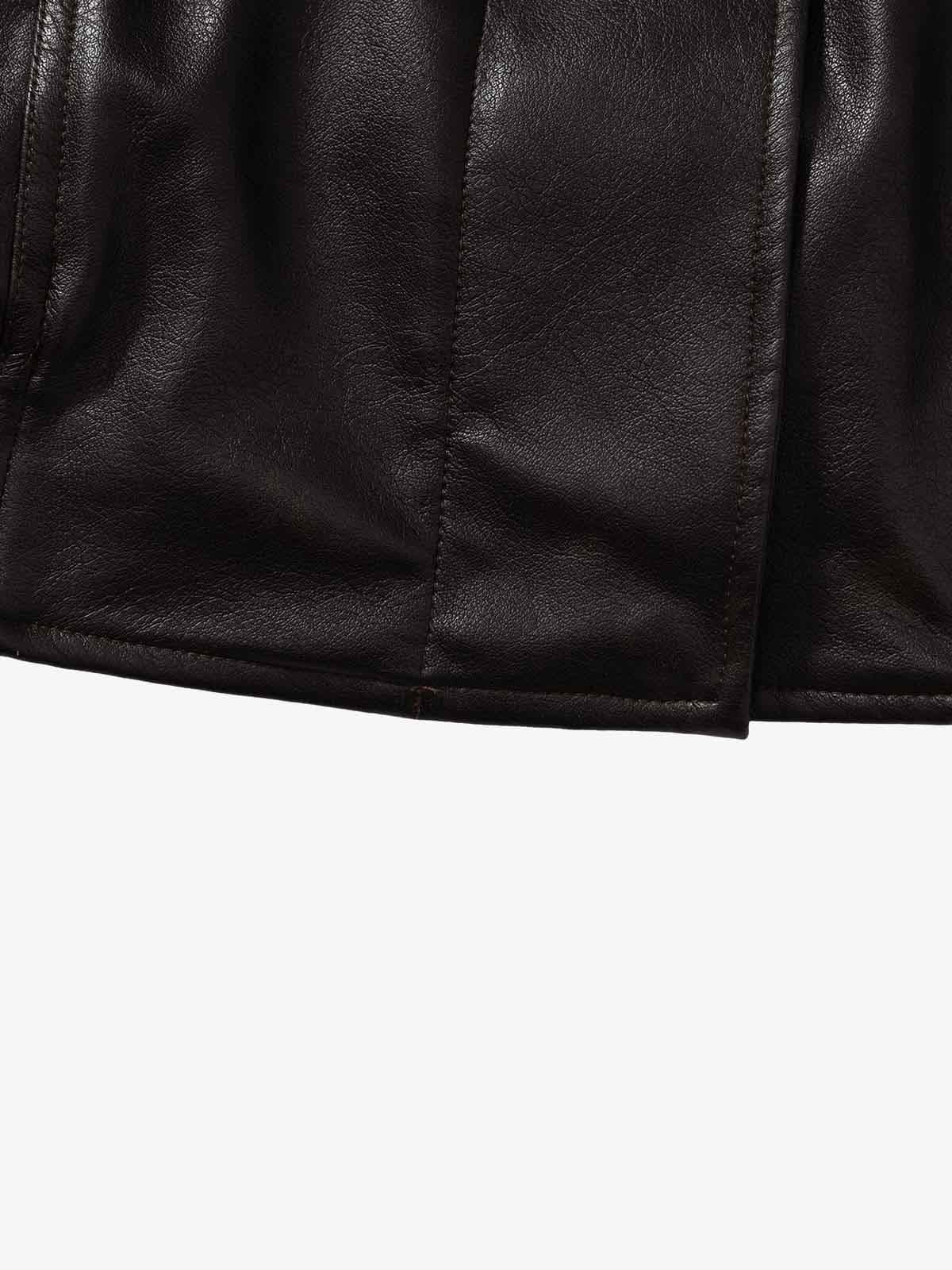 Vintage Shearling Collar Quilted Leather Jacket - Image 17