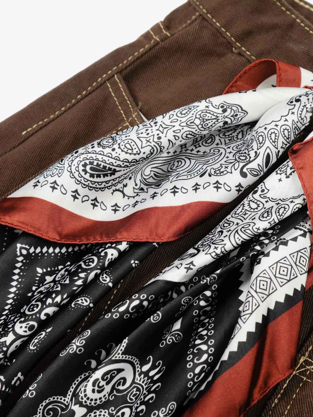Vintage Silk Scarf Tie Detail Barrel Jeans - Image 6