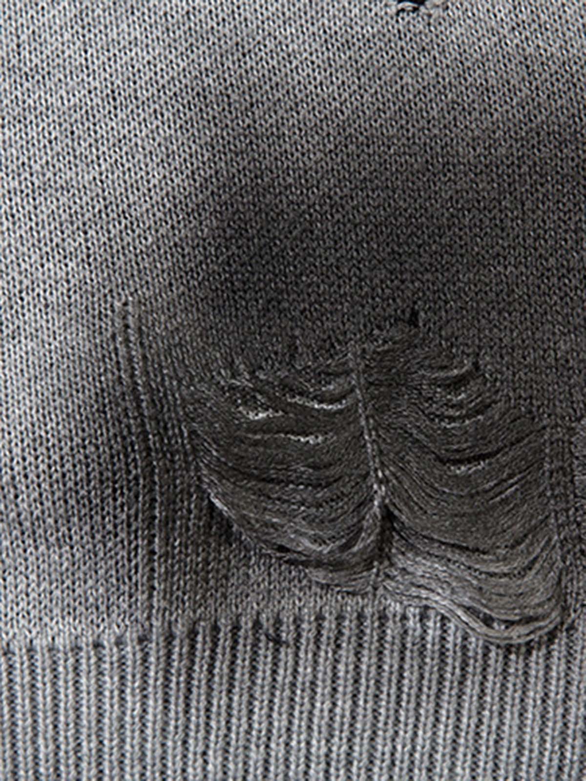 Vintage Spray-Painted Cross Hole Knit Sweater - Image 10