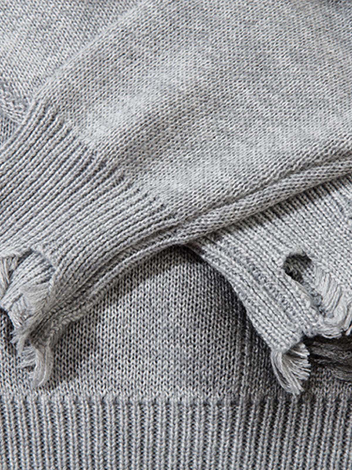 Vintage Spray-Painted Cross Hole Knit Sweater - Image 11