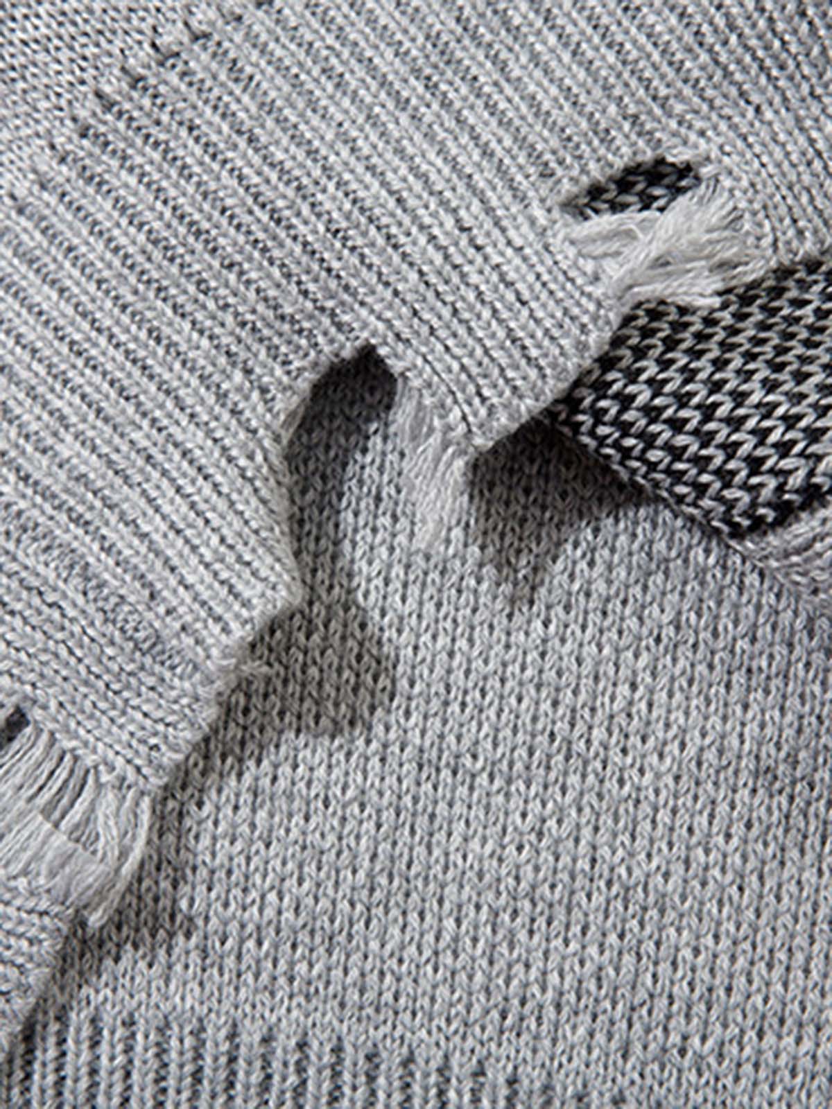 Vintage Spray-Painted Cross Hole Knit Sweater - Image 13