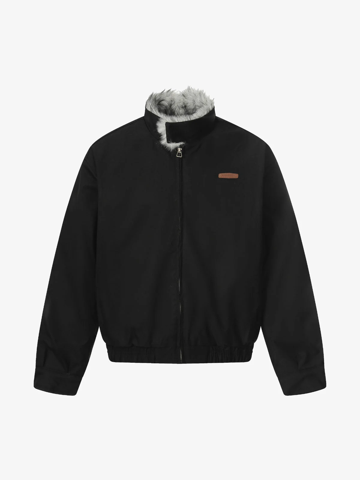 Vintage Stand Collar Fur Lined Bomber Jacket - Image 6