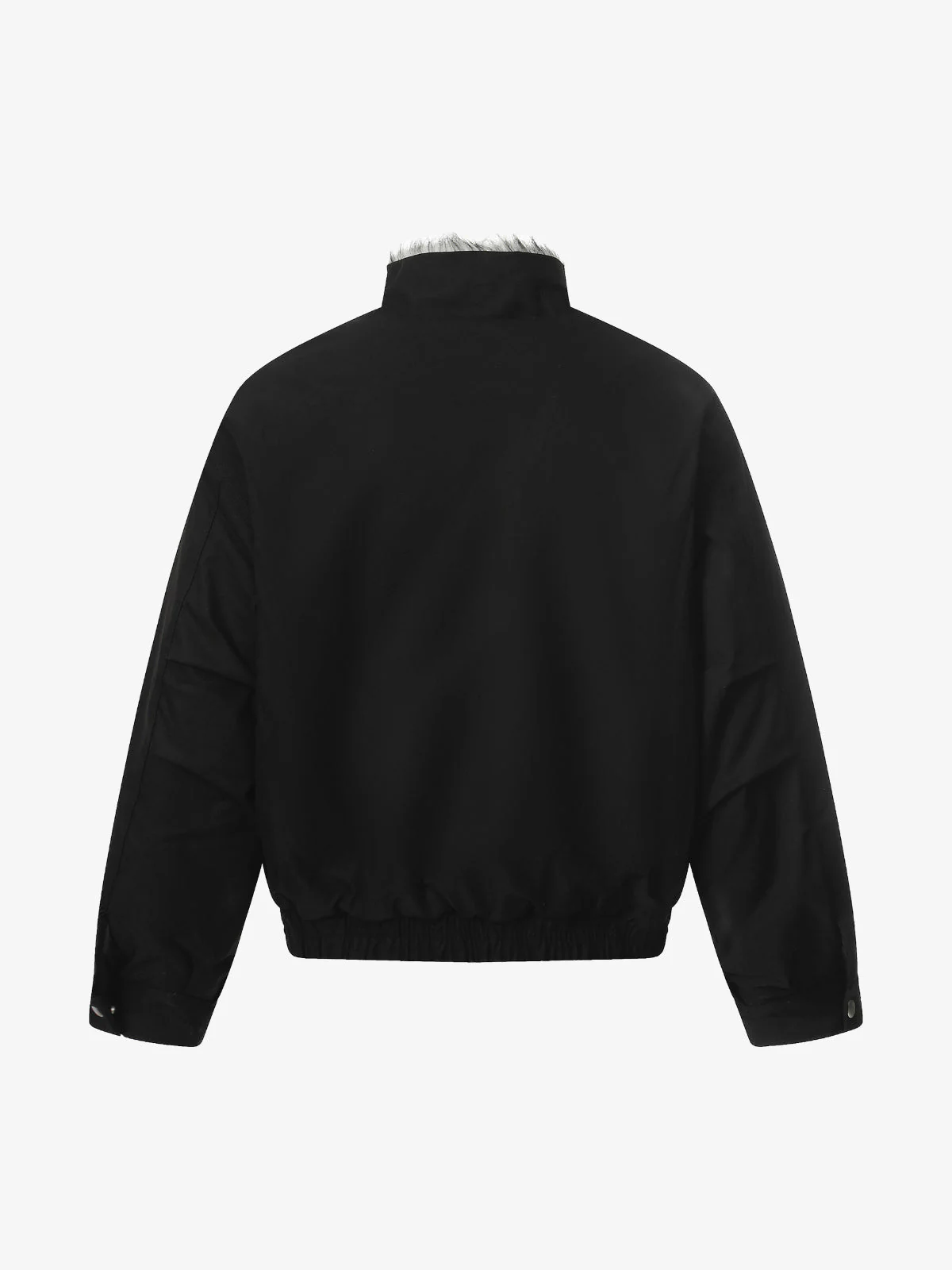 Vintage Stand Collar Fur Lined Bomber Jacket - Image 7