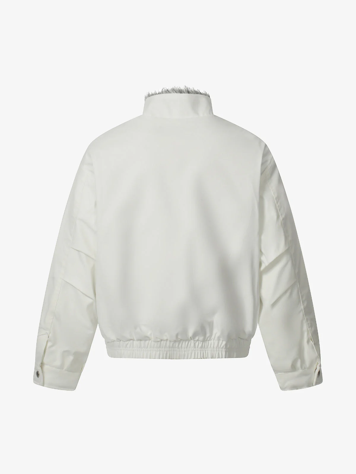 Vintage Stand Collar Fur Lined Bomber Jacket - Image 8