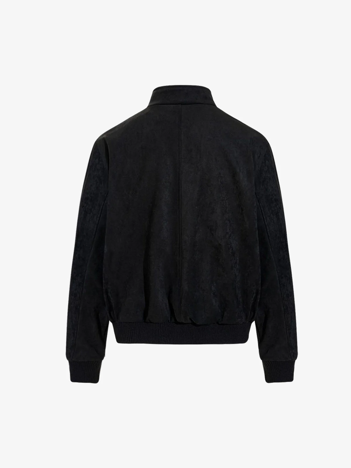Vintage Stand Collar Metal Button-Structured Bomber Jacket - Image 5