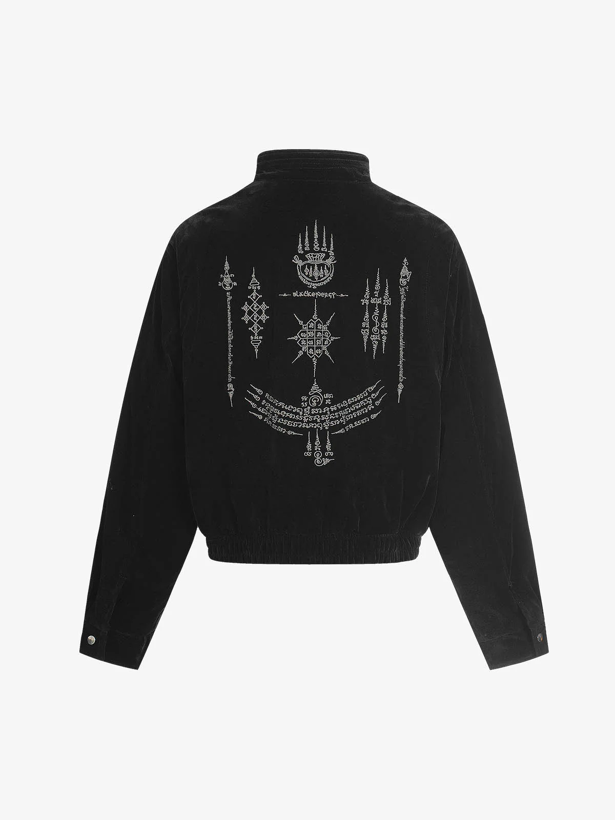 Vintage Suede Embroidered Toggle-Buckle Stand Collar Down Jacket - Image 8