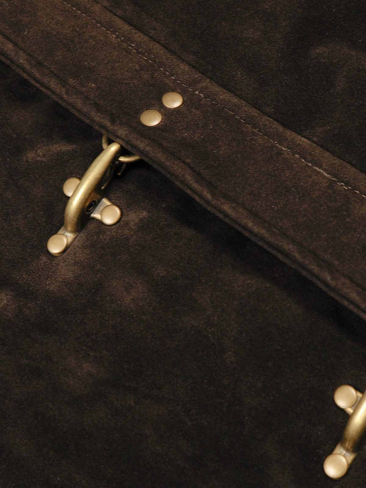 Vintage Suede Embroidered Toggle-Buckle Stand Collar Down Jacket - Image 9