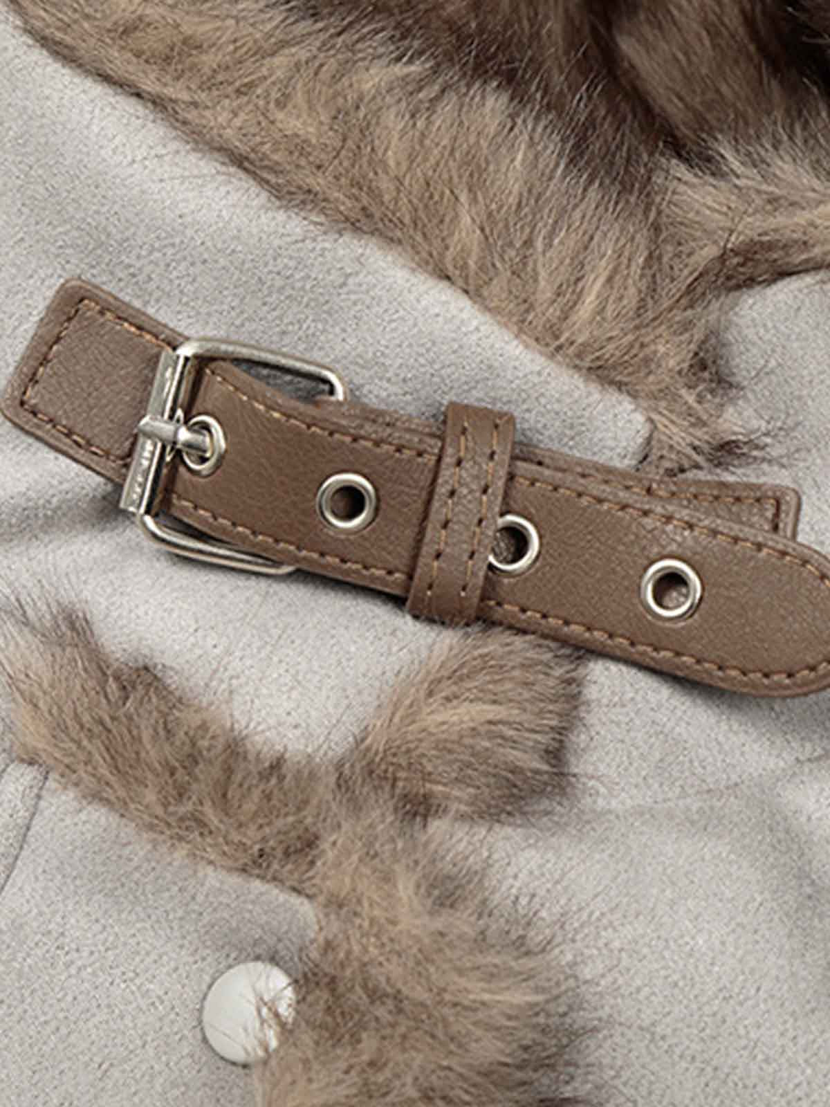 Vintage Suede Faux Fur Lined Aviator Bomber Jacket - Image 15