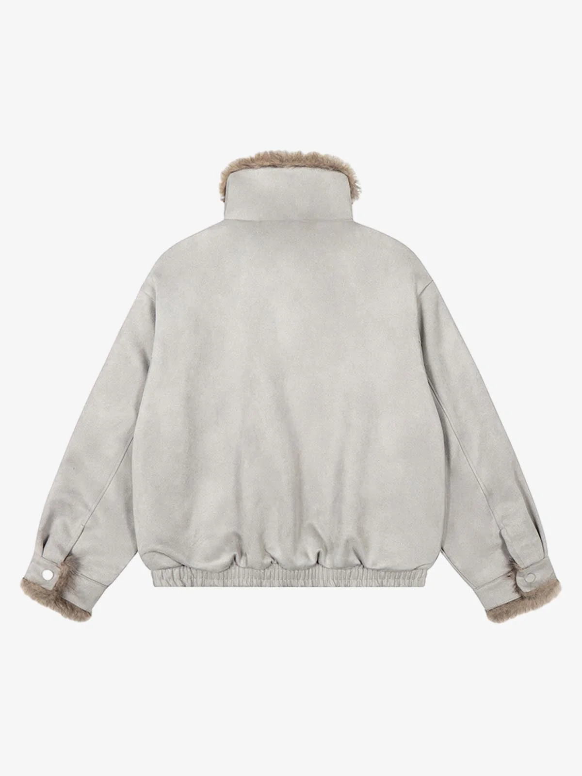 Vintage Suede Faux Fur Lined Aviator Bomber Jacket - Image 5
