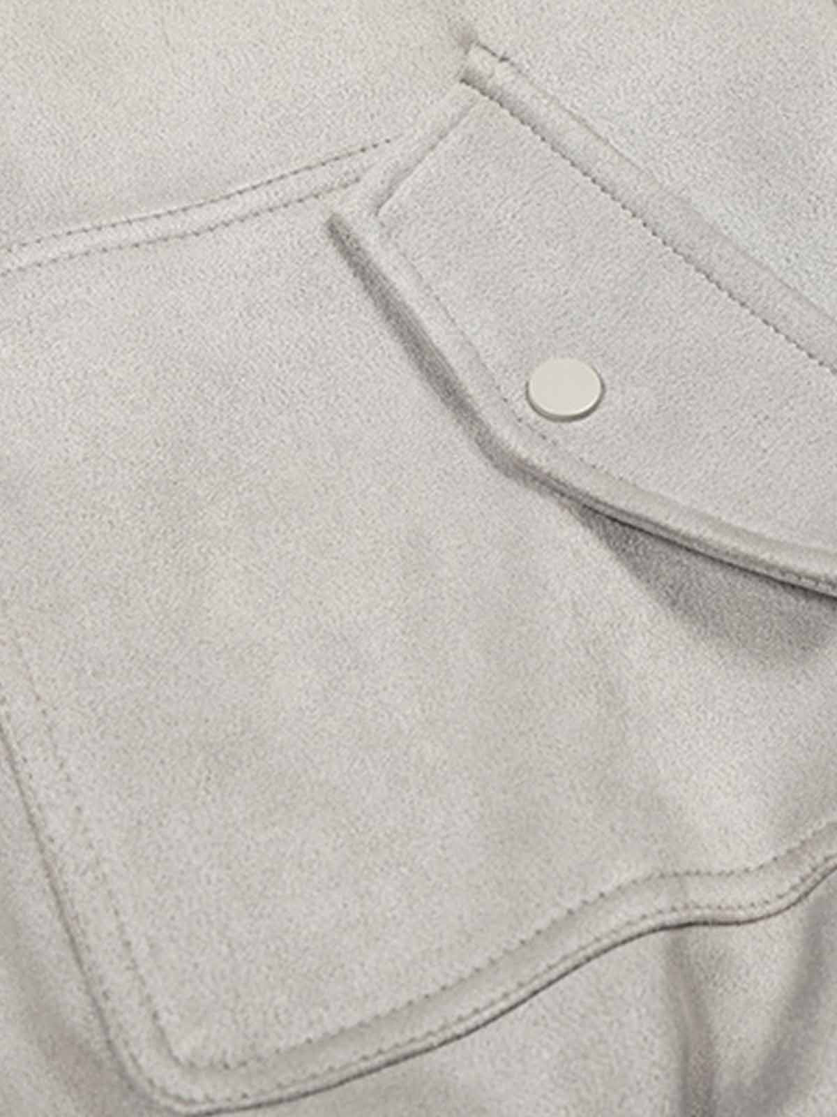 Vintage Suede Faux Fur Lined Aviator Bomber Jacket - Image 8