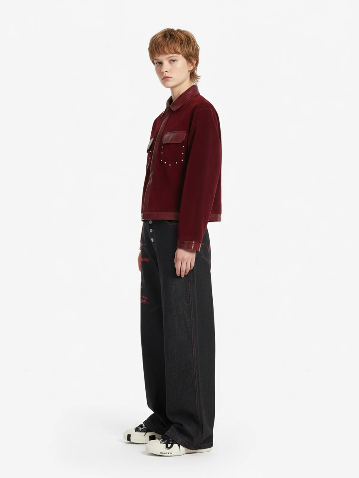 Vintage Suede PU Leather Collar Zip Up Jacket - Image 6