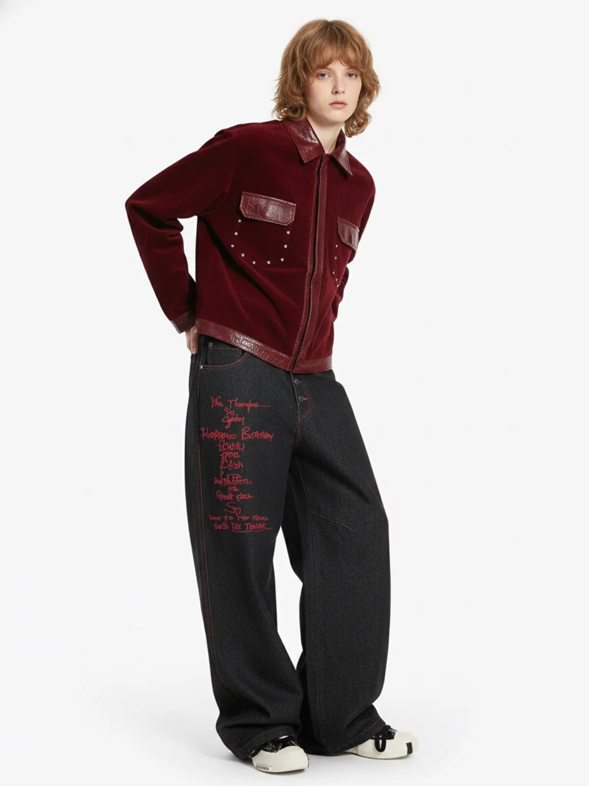 Vintage Suede PU Leather Collar Zip Up Jacket - Image 7