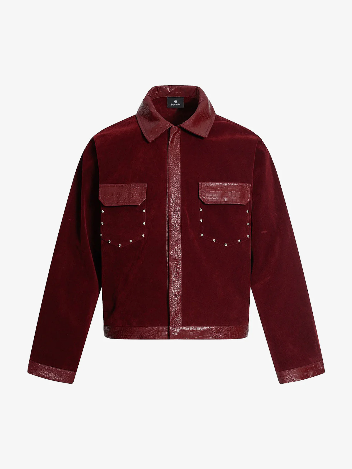 Vintage Suede PU Leather Collar Zip Up Jacket - Image 8