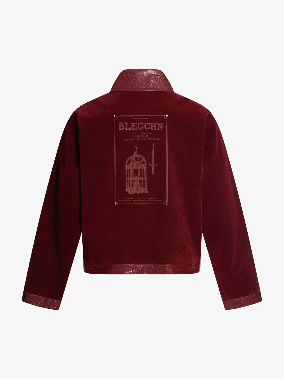 Vintage Suede PU Leather Collar Zip Up Jacket - Image 9