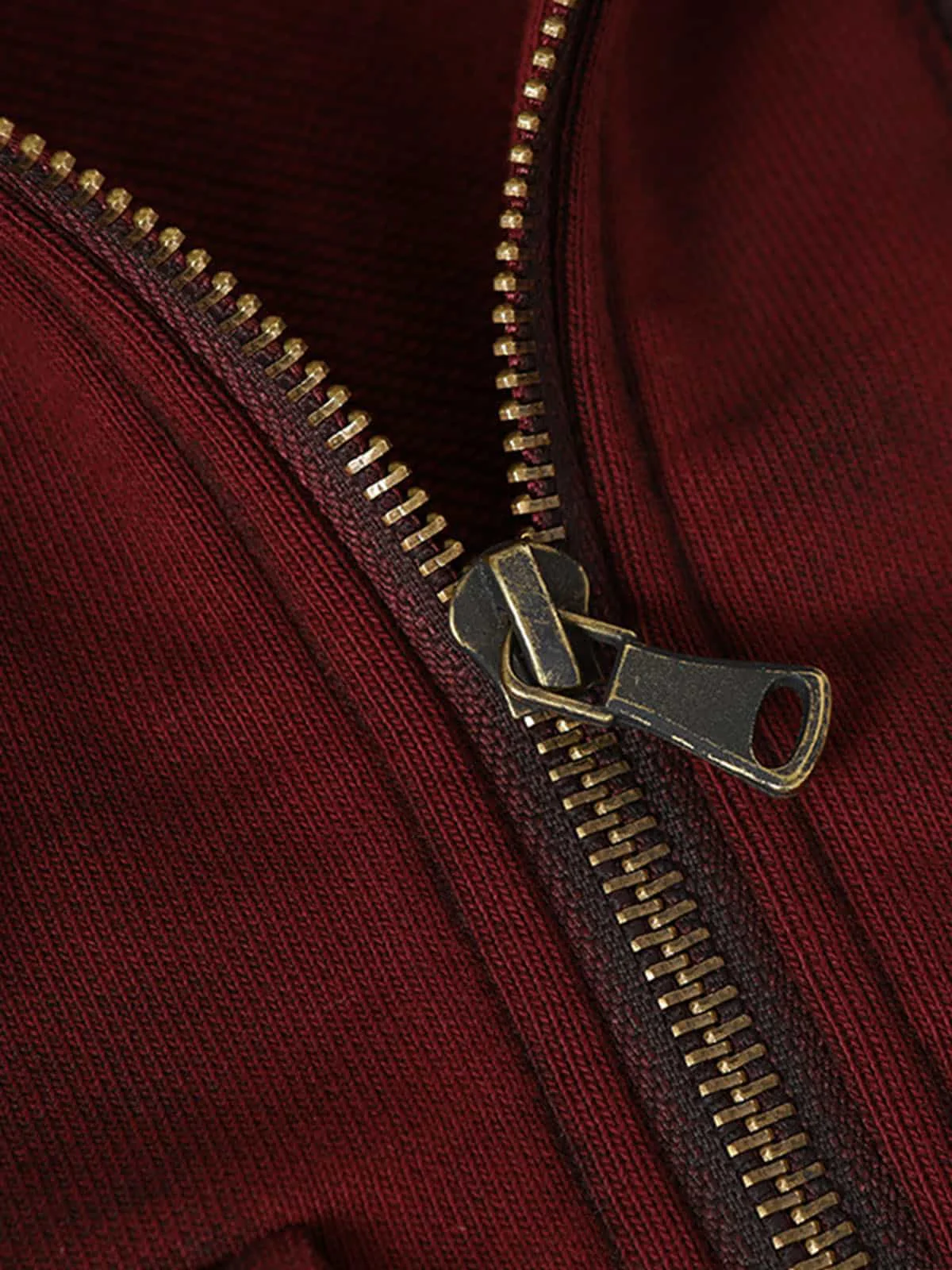 Vintage Utility Distressed Washed Zip-Up Hoodie - Image 13