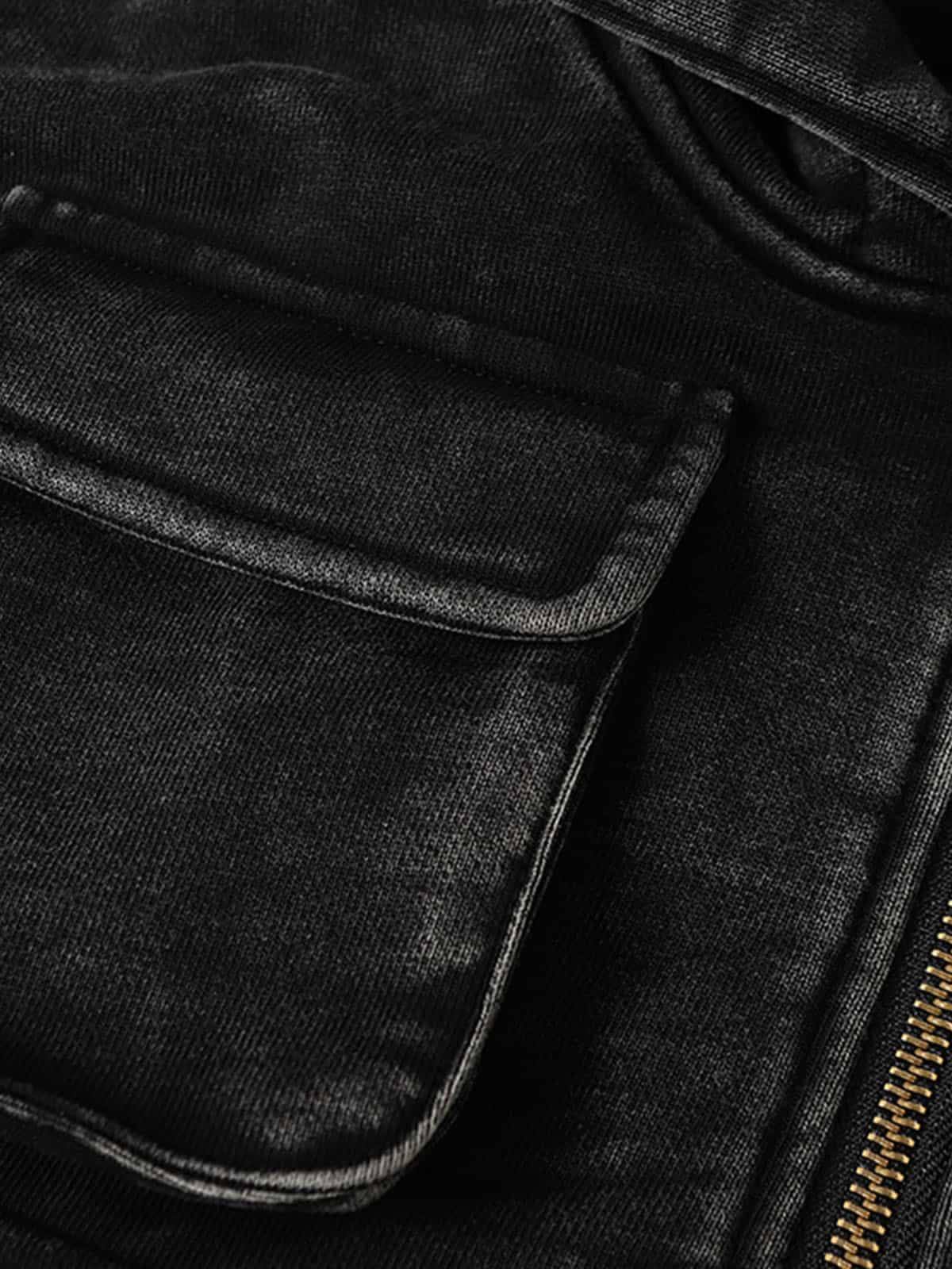 Vintage Utility Distressed Washed Zip-Up Hoodie - Image 15