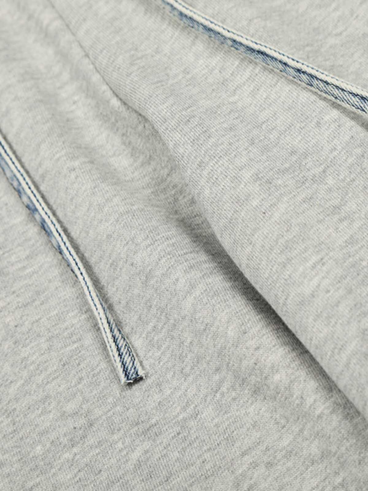 Vintage Wash Denim Waistband Patchwork Sweatpants - Image 7