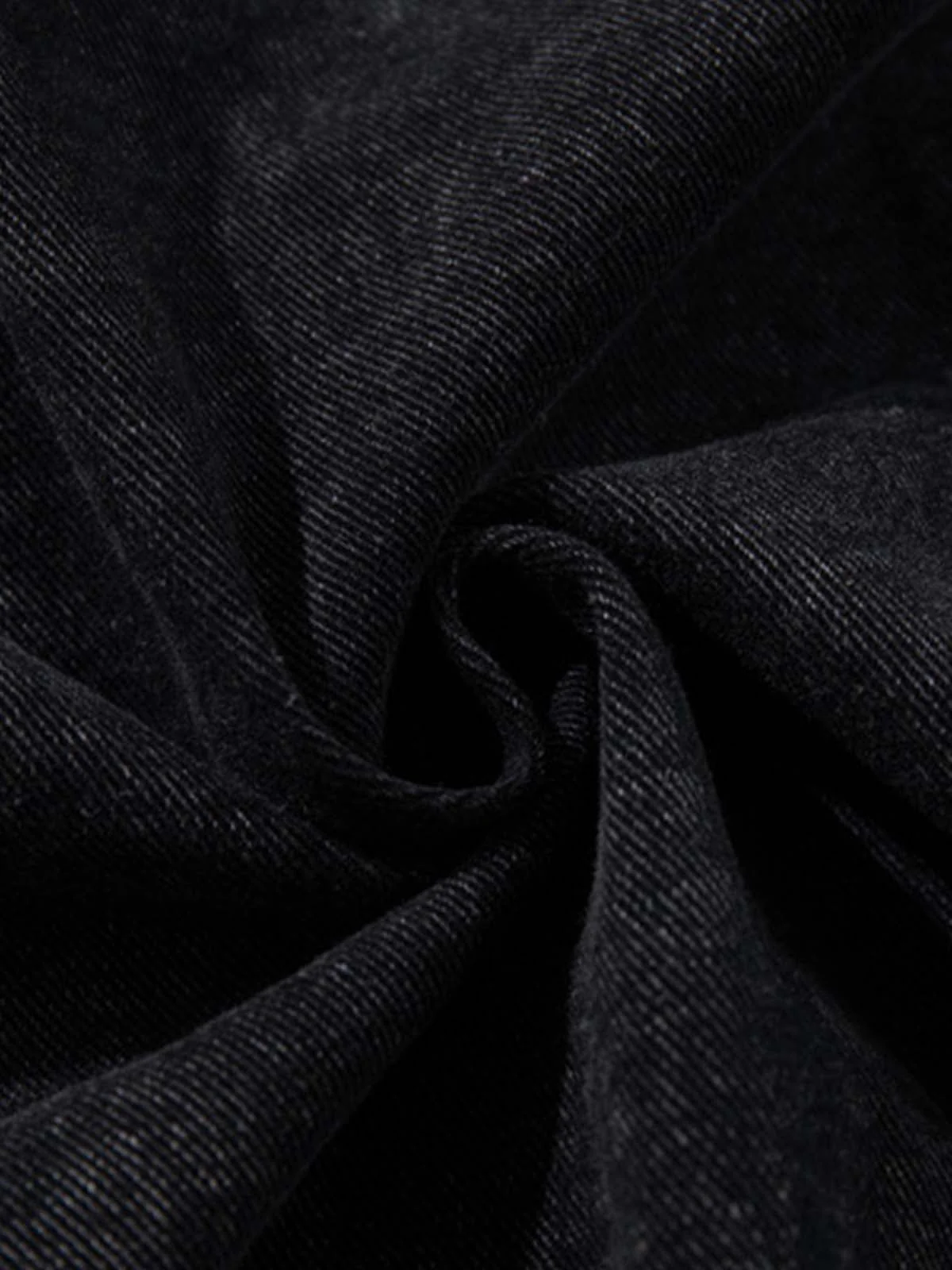 Vintage Washed Denim Metal Toggle Detail Pullover Hoodie - Image 5
