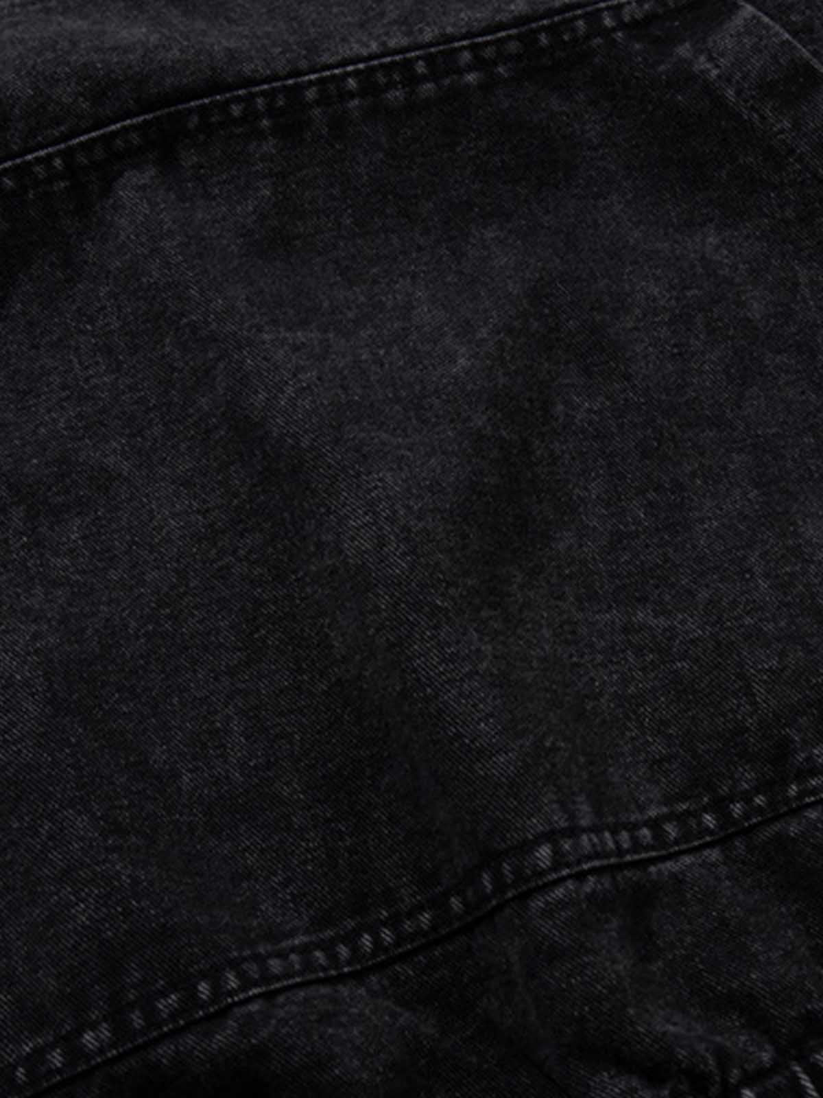 Vintage Washed Denim Metal Toggle Detail Pullover Hoodie - Image 7