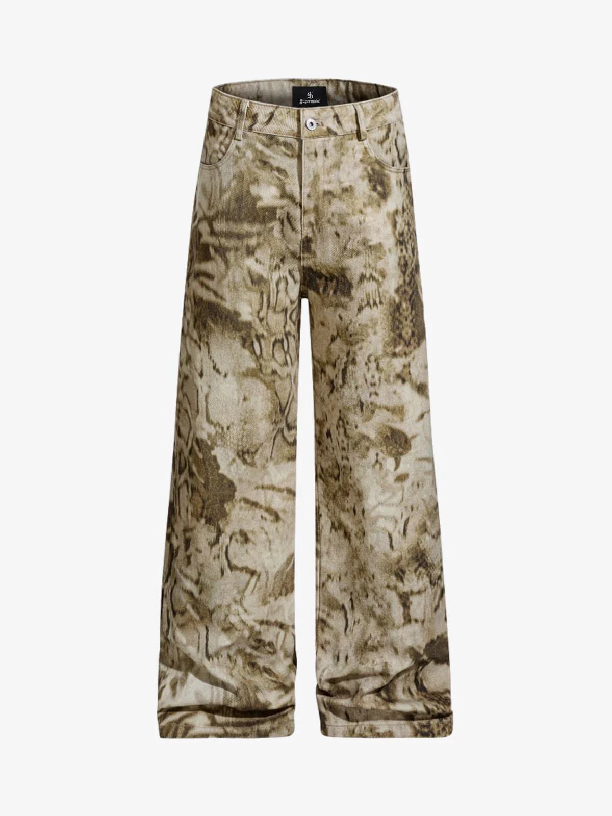 Vintage Washed Dirty Dye Wide-Leg Pants