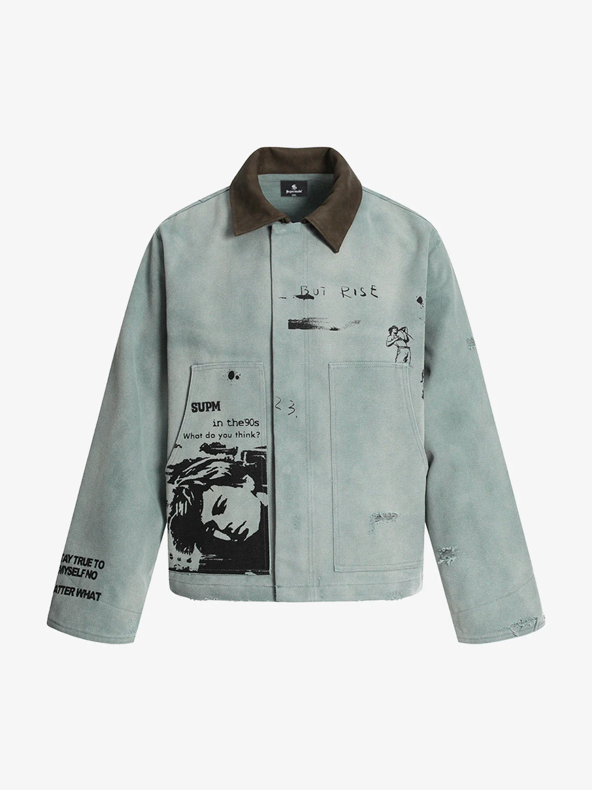Vintage Washed Distressed Barn Work Jacket - Image 2