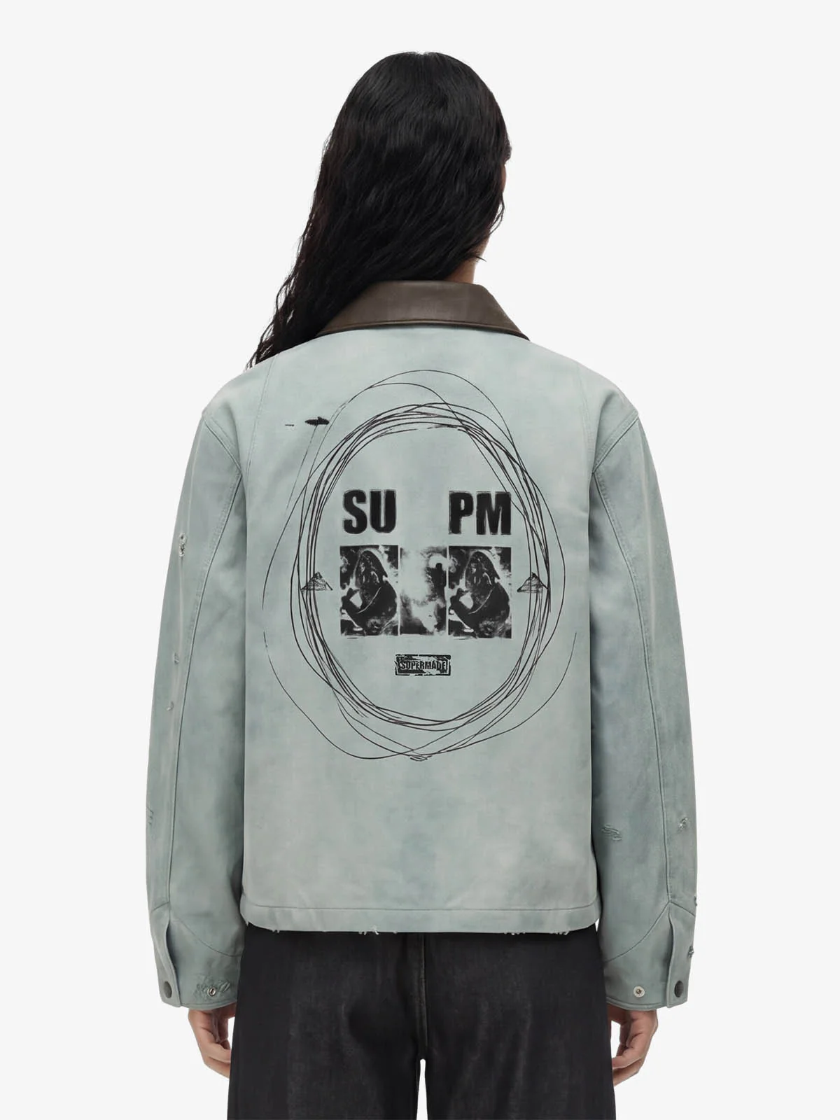 Vintage Washed Distressed Barn Work Jacket - Image 3