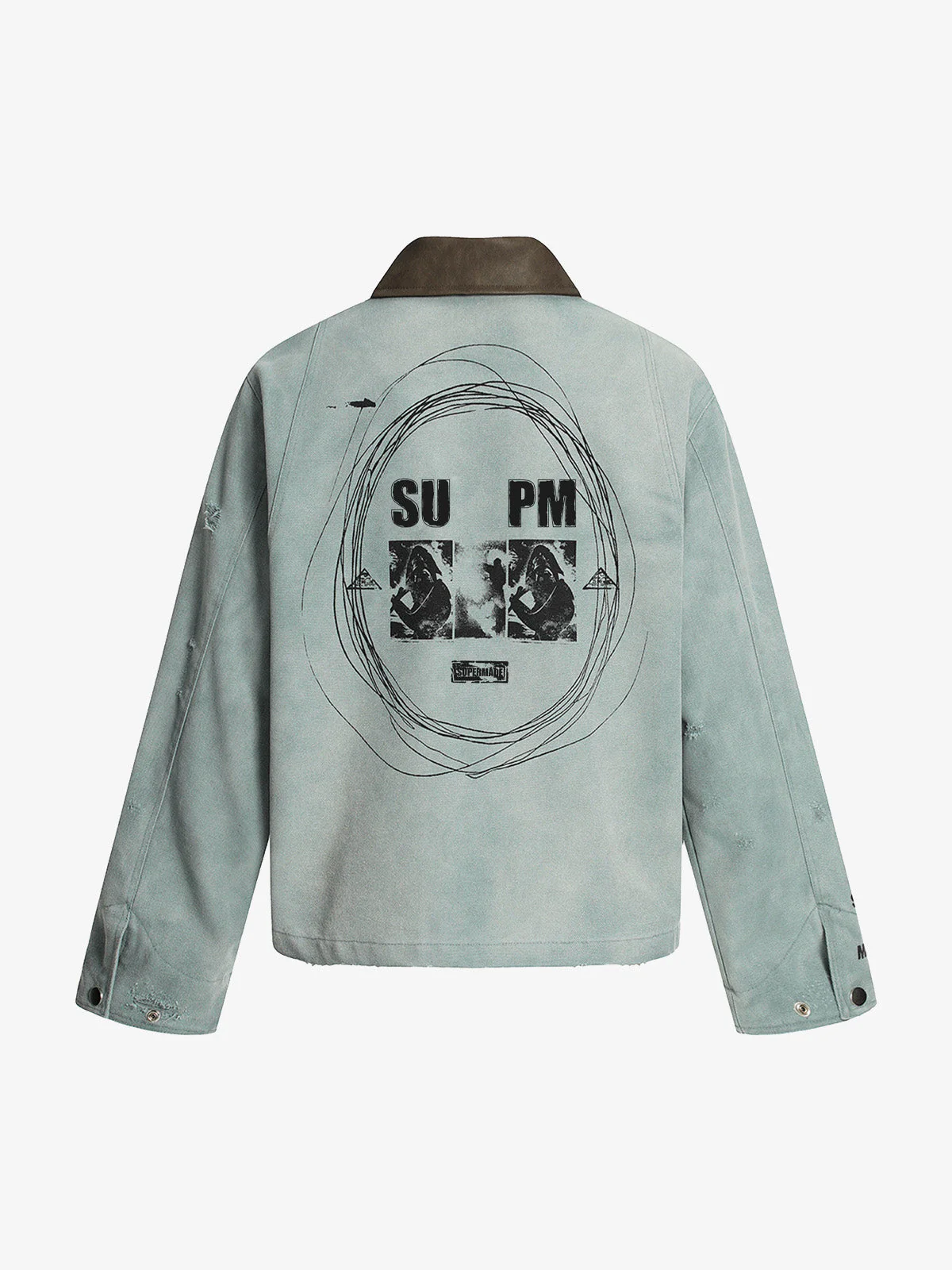 Vintage Washed Distressed Barn Work Jacket - Image 6