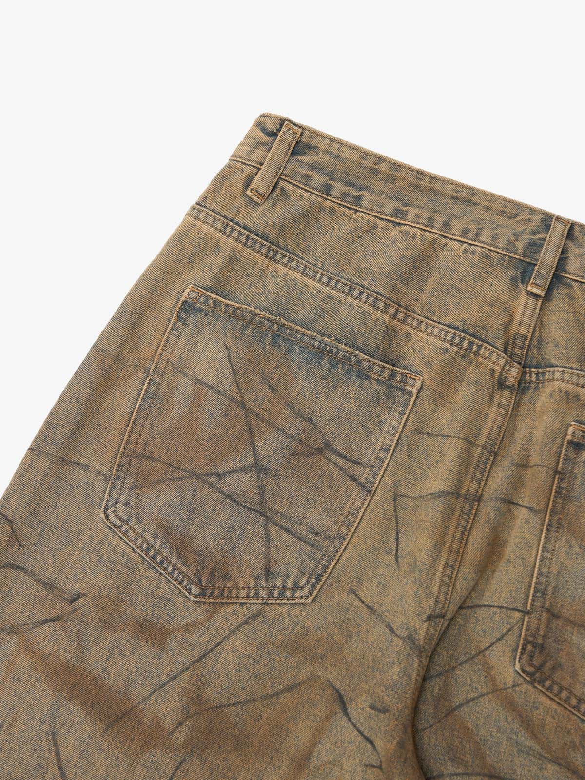 Vintage Washed Distressed Copper-Dyed Jeans - Image 13