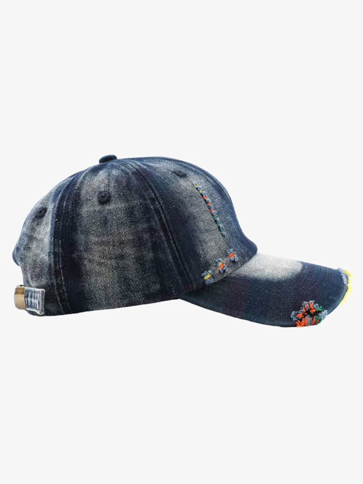 Vintage Washed Distressed Denim Baseball Cap - Image 6