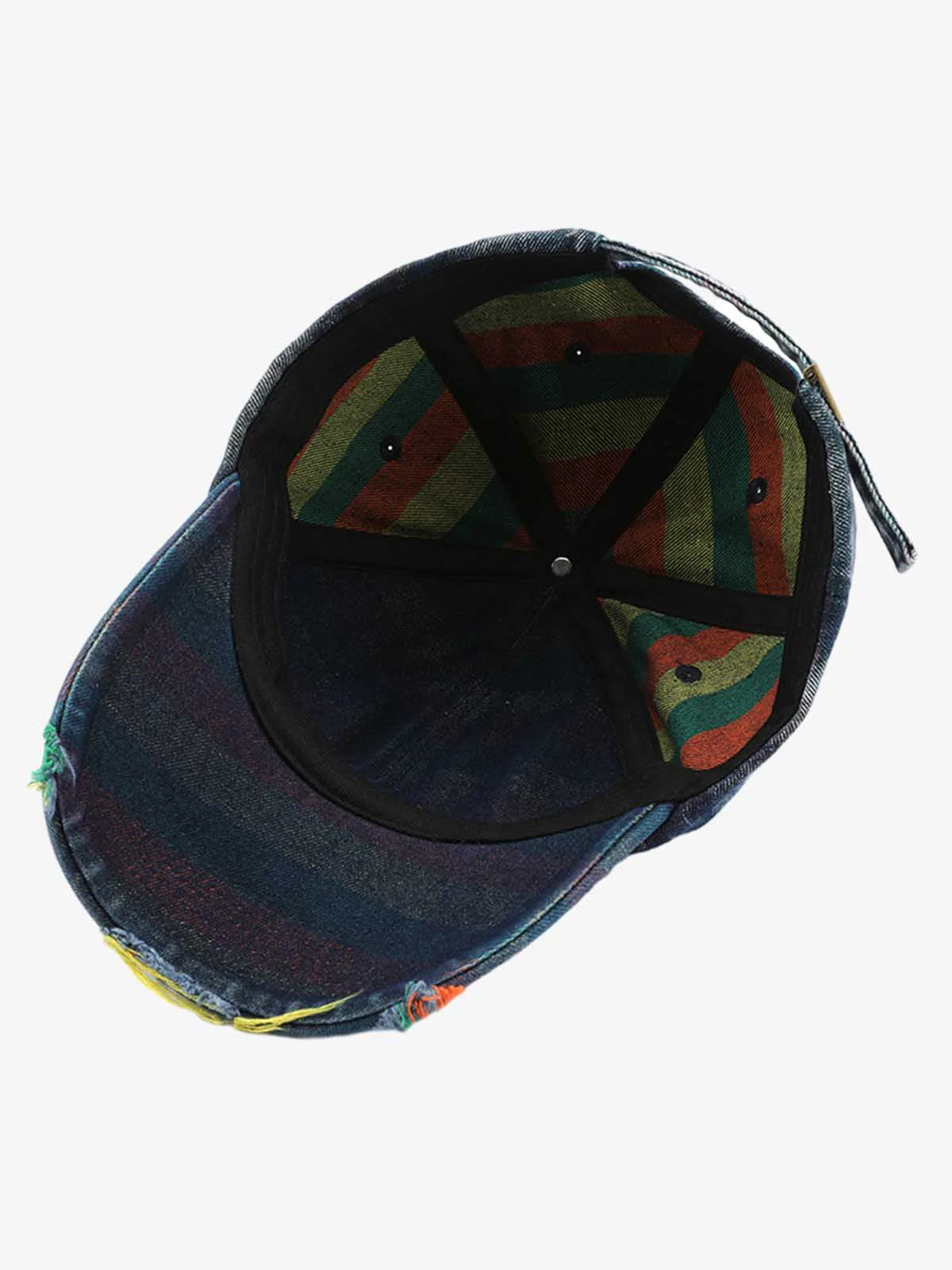 Vintage Washed Distressed Denim Baseball Cap - Image 7